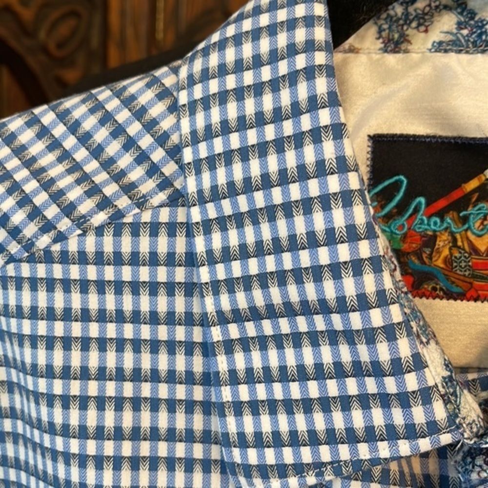 Robert‎ Graham Men's Button Down Blue Geometric Floral size M - Picture 4 of 7